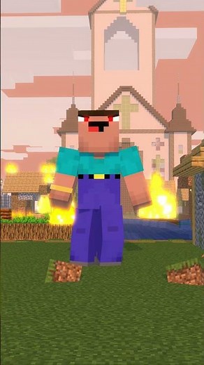 Evil Noob Destroys Village, But Meets ENTITY 303! 😱 #shorts #minecraft