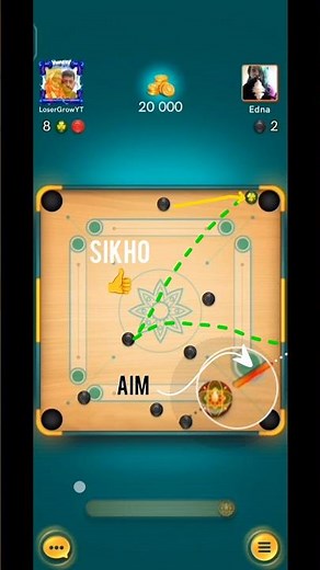 Indirect shoots tricks in carrom pool #carrompool play with You #carromboard #carrom #carromking