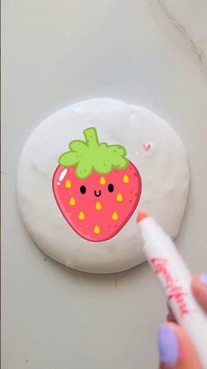 Strawberry Slime * slow* asmr 🍓 #slimeasmr #asmrvideos #strawberry