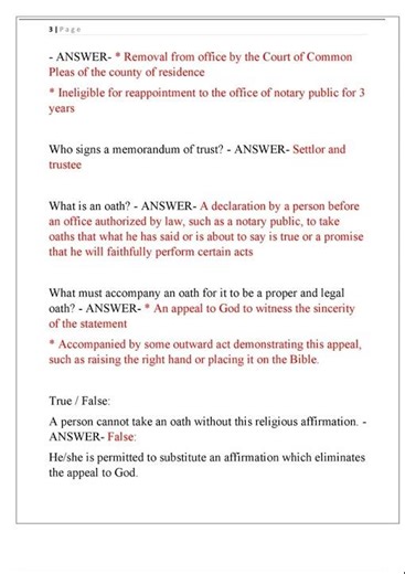 OHIO NOTARY PUBLIC EXAM 2 LATEST VERSIONS 2024 VERSION A AND B COMPLETE 300 QUESTIONS AND CORRECT DE