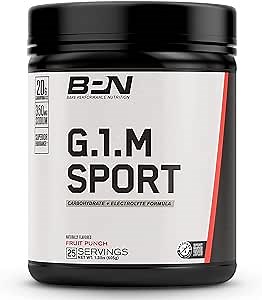 BARE PERFORMANCE NUTRITION, BPN G.1.M Go One More Sport, Endurance Training Fuel, Superior Carbohydrate & Electrolytes Powder Formula, Reduce Fatigue, Fruit Punch, 25 Servings