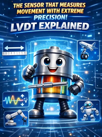 Engineers Use This Sensor for Precision LVDT #howitworks #sensortechnology #fyp #engineering Motion is everywhere, but measuring it precisely is not easy. Hidden inside advanced machines is a powerful device called the Linear Variable Differential Transformer, also known as LVDT. This sensor can detect very small movements and convert them into electrical signals that engineers can measure and analyze. From robotics to aircraft systems, the LVDT is one of the most important precision sensors use