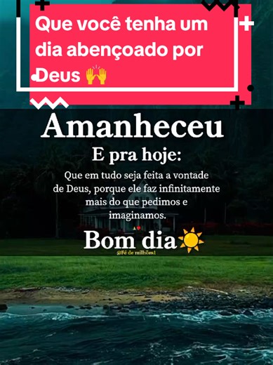 Que você tenha um dia abençoado.#bomdia #bomdiaaaaa #gratidao #obrigadodeus #mensagemdodia