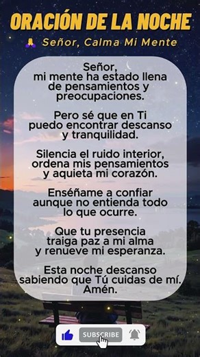 Oración de la Noche 🙏 Señor Calma Mi Mente