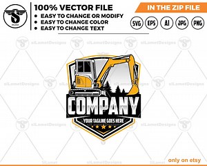 Mini Excavator Logo - Construction Logo - Compact Equipment Svg : Side View - Etsy Canada