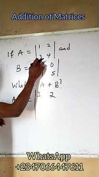 Addition of Matrices #maths #mathstricks #basicproblems #mathematics #education