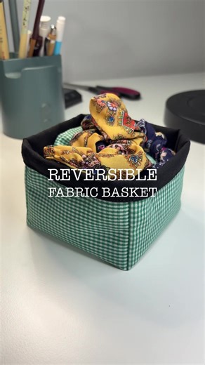 Easy Reversible Fabric Basket Sewing Tutorial for Beginners