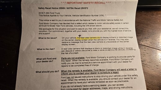 Ford Safety recall 25S89/NHTSA Recall 25V572 - Ford Truck Enthusiasts Forums