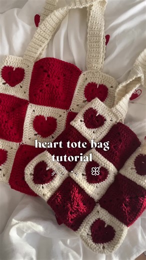 Crochet Granny Square Heart Bag Tutorial