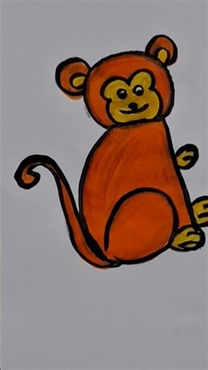 Easy Monkey Drawing for Kids 🐵 | Step-by-Step Simple Monkey Drawing #easydrawingforkids #money