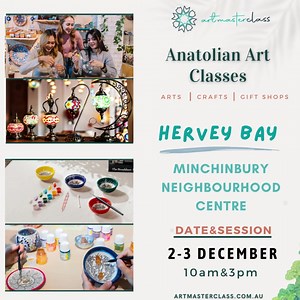 27 reactions · 12 shares | Dive into the enchanting world of Anatolian art in Hervey Bay! Discover mosaic lamp making or ceramic painting with expert instructors. Unleash your creativity and craft your own masterpiece.✨ Limited slots available, reserve yours now! | Art Masterclass | Facebook
