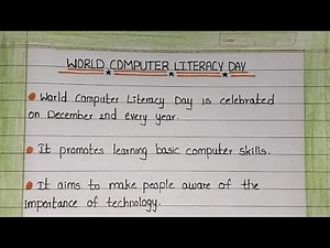 World Computer Literacy Day Essay In English|10Lines On World Computer Literacy Day|ComputerLiteracy