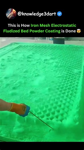 This is How Iron Mesh Electrostatic Fluidized Bed Powder Coating is Done 🤯