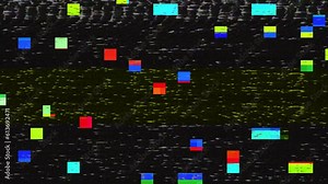 Vintage screen television with pixel glitch effect, Retro futurism 80s Video signal damage, TV effects and artifacts. VHS. Bad interference.
