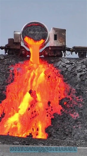 용선차에 실린 용융 슬래그 방출: 철강 생산의 고열 제어 기술을 엿보다