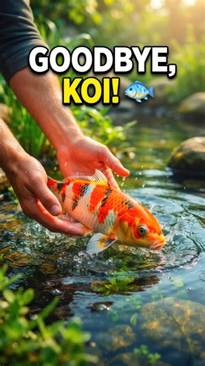🐟 I Released My Koi Fish Into a Small Pond… Goodbye! 💙 #shorts