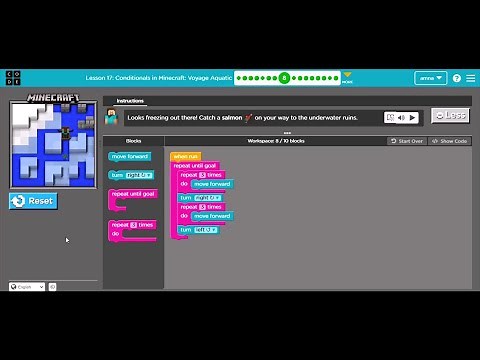 Lesson 17! Conditionals in Minecraft Voyage Aquatic -Complete Solution - Express Course -part 2.