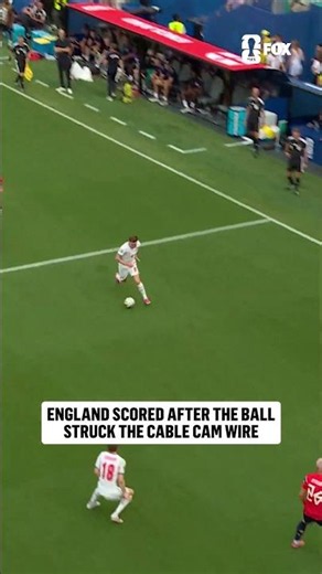 On the play that led to England's equalizer, the ball hit the FIFA sky cam before the goal.