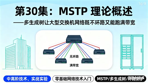 第30集：MSTP 理论概述——多生成树让大型交换机网络既不环路又能负载分担