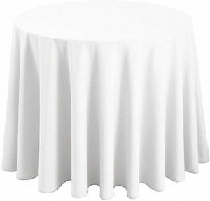 Hiasan White Round Tablecloth 120 Inch - Waterproof Stain Resistant Spillproof Polyester Fabric Table Cloth for Dining Room Kitchen Party