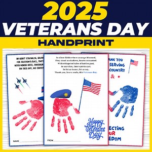 Veterans Day Handprint Art: Kindergarten Handprint Poem - Preschool Craft