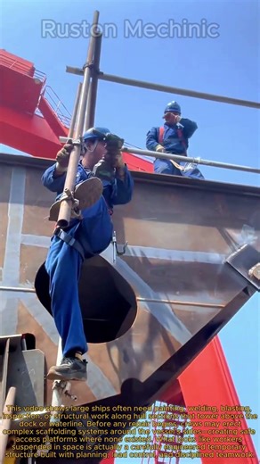 How Workers Build it High Above the Water The Art of Shipbuilding Erecting Massive Scaffolds