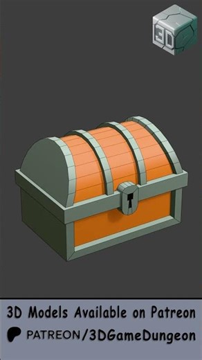 Treasure Chest 3D Model (No_27) Available on Patreon #shorts