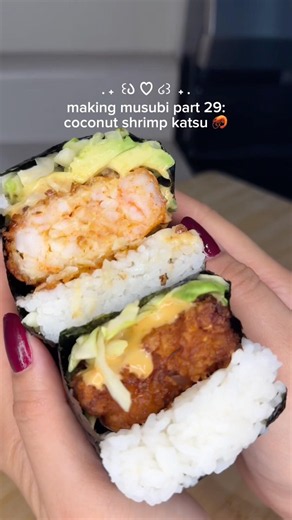 making musubi part 29: crispy coconut shrimp katsu 😍🦐 #shoujokitchen #summerrecipes