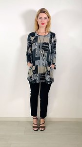 Grey Abstract Print Fleece Tunic Top available at I❤️Tunics | I Love Tunics.com - Number One Tunics Destination