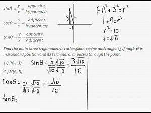 Finding trig ratios (from a point on terminal arm) - EASY!