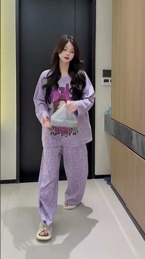 314 New fall style! Pure cotton long-sleeved padded pajamas with exquisite lace neckline, beautiful