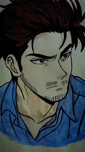 did I improve in watercolor?#animeboy #art #trend #watercolor #artist