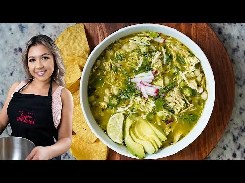 Seriously the Easiest and Most Delicious GREEN CHICKEN POZOLE & CUCUMBER SALSA | Pozole Verde