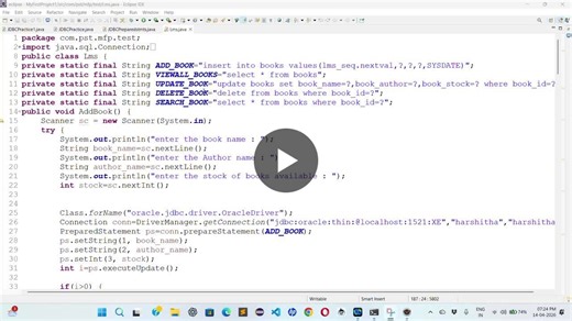 #java #jdbc #oracle #fullstackdevelopment #learning #projects #studentdeveloper #programming #phanisofttec | Earomchetty harshitha