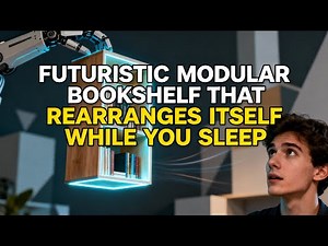 Futuristic Modular Bookshelf That Rearranges Itself While You Sleep