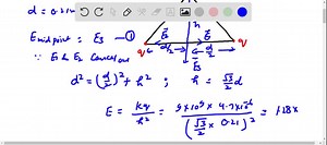 SOLVED:Solve this problem showing ALL work: Three charged spheres are placed at the vertices ofan equilateral triangle with sides of 0.0SOm apart. Each sphere has charge of 0.SSC but 42 and 43 are both negative while 41 is positive Whal would the electric lield strength be at the exact centre of the triangle?
