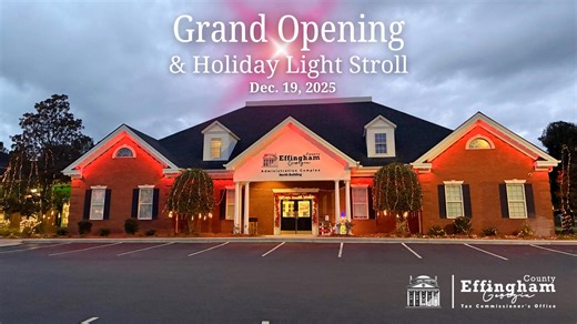The Effingham County Tax/Tag Office was awash in a festive spirit and holiday colors during its Grand Opening & Holiday Light Stroll on Friday. After a ribbon cutting at the highly decorated facility at 802 S. Laurel Street, the public to fellowship and light refreshments. Plus, Santa and Mrs. Claus were on hand. The event was hosted by the Effingham County Chamber of Commerce. Click https://arcg.is/550Kv0 to see related photos. | Effingham County, Georgia