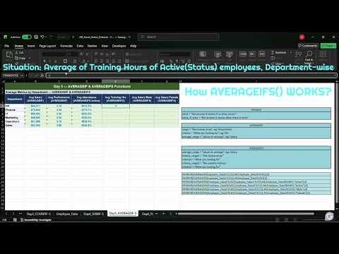 📊 Excel AVERAGEIF & AVERAGEIFS Tutorial | Conditional Averages with Real HR Data!