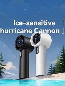 Handheld High-Power Fan, Portable Handheld Turbo Fan, Air Conditioner Fan, Stepless Speed Adjustment, USB Fast Charging, Turbo Roller Stepless Speed Fan, 2000/1800mAh Rechargeable Battery Portable Fan, Pocket Fan, Fashionable, Suitable For Outdoor Sports, Camping, School, Work And Other Occasions In Summer | SHEIN