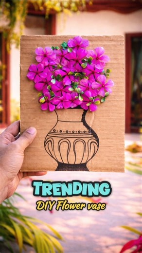 Amazing DIY Flower Vase from Cardboard 🌸 | Best Out of Waste Idea! #shorts #viral #diy