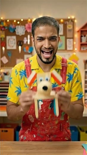 My Popsicle Stick Dog Looks Confused but Cute 😂🐶