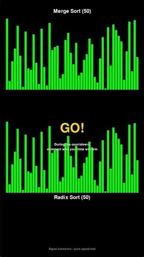 Merge Sort vs Radix Sort - Sorting Algorithm Race! #shorts