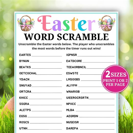 Easter Word Scramble Game, Printable Easter Game, Word Unscramble, Puzzle Challenge, Classroom Game, Holiday Family Activity, Word Find Game - Etsy Canada