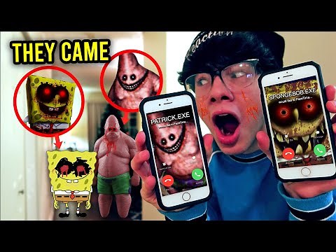 FACETIMING SPONGEBOB.EXE AND PATRICK.EXE AT THE SAME TIME!! *THEY CAME TO MY HOUSE*