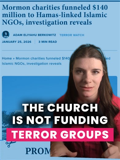 No, the Church of Jesus Christ of Latter-day Saints is not funding terror organizations. The Middle East Forum published a piece suggesting that the Church donated $140 million to charities that have ties to Hamas and Islamist terror organizations. But that’s woefully misleading and simply not true. The examples of “Mormon charities” they use are two non-profit organizations that, from what I can tell, are not officially part of or affiliated with The Church of Jesus Christ of Latter-day Saints.