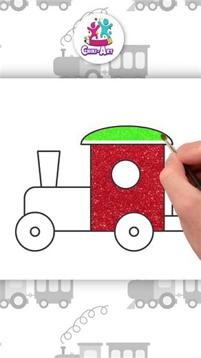 Train Drawing For Kids 🚂 #shorts #forkids #chikidoodle