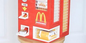 kid builds lego Chicken McNugget machine