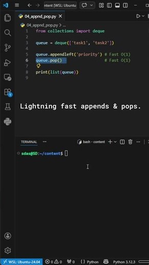 Fast Appends and Pops – #77 Python Collections Tip