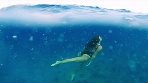 Young Fit Slim Woman Swims Underwater Stock Footage Video (100% Royalty-free) 3408184877 | Shutterstock