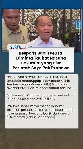 Tanggapan Bahlil Diminta Taubat Nasuha Cak Imin: yang Bisa Perintah Saya Pak Prabowo